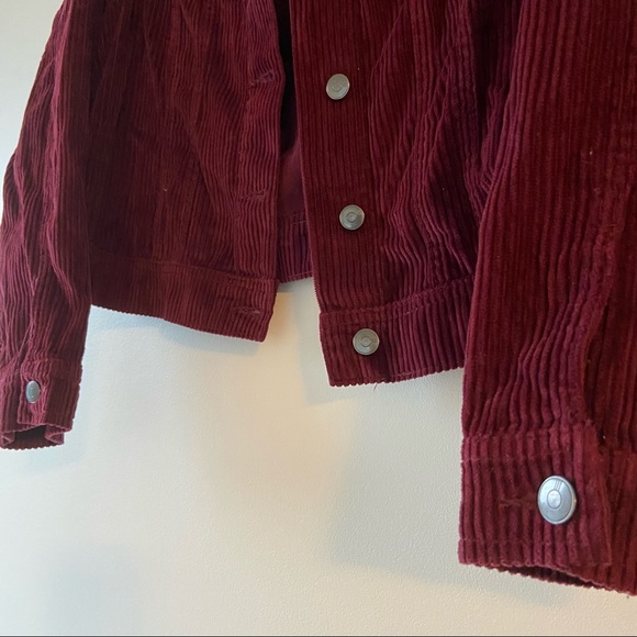 Corduroy Jacket Burgundy 1X - Picture 3 of 6